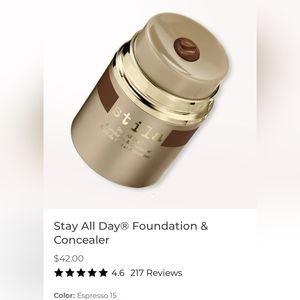 NIB🔥12 Hour! Sold Out Stila Espresso "Stay All Day" 2in1 Foundation & Concealer